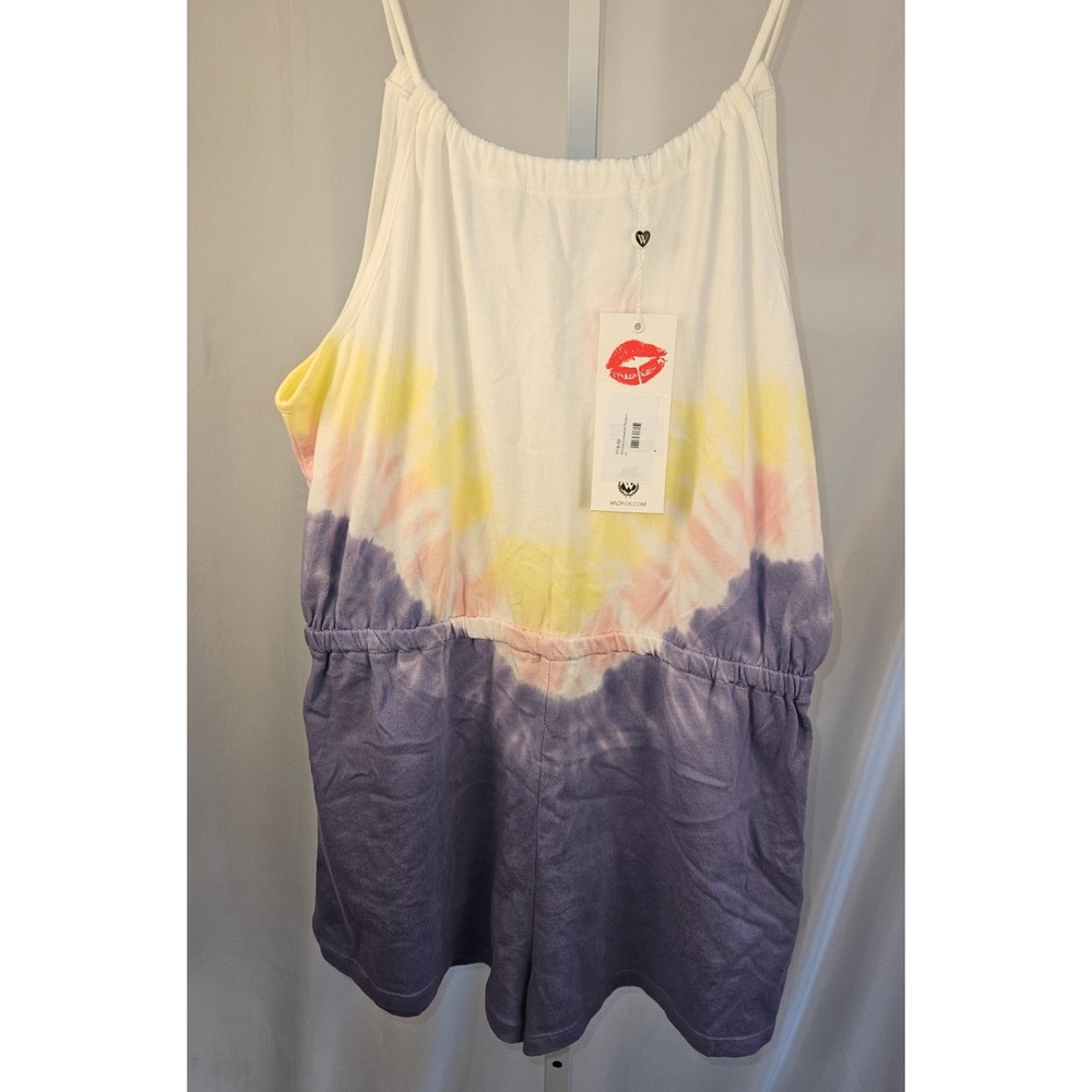 WILDFOX Edelweiss Tie Dye Romper Boho Festival Beach Lounge Cotton M